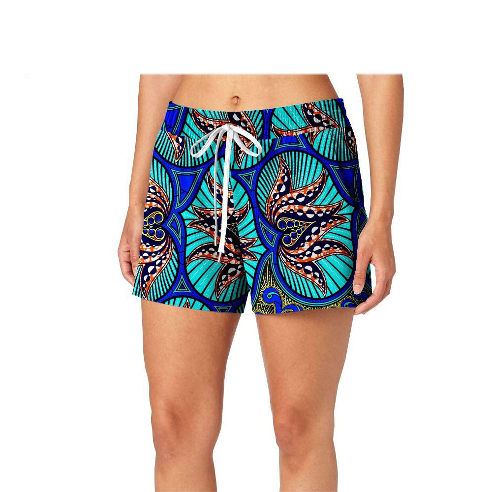 Short en batik de coton imprimé