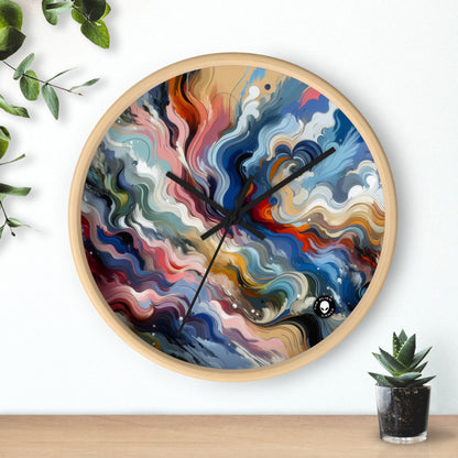 "Serenidad del amanecer: una pintura abstracta inspirada en la renovación" - La abstracción lírica del reloj de pared alienígena