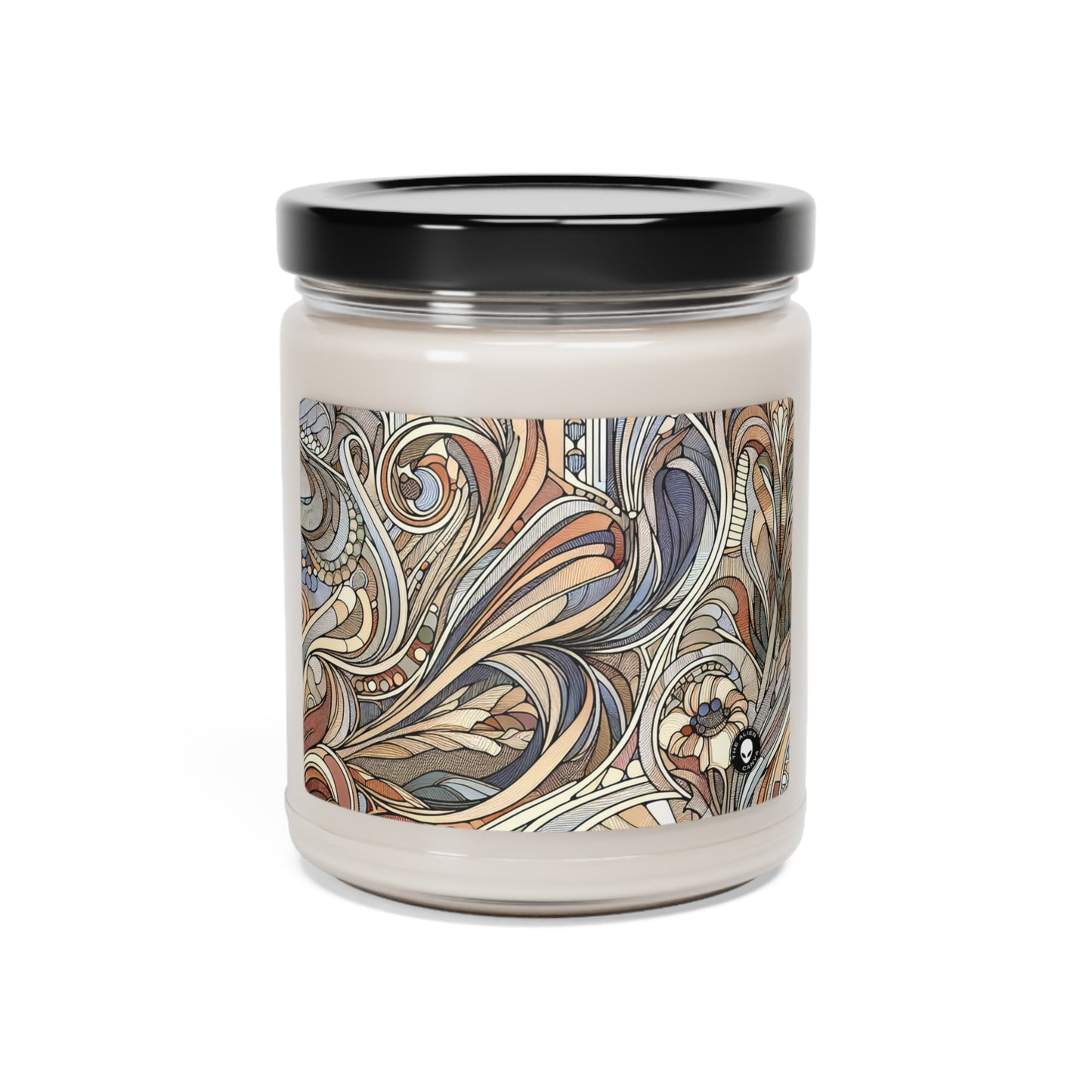 "Nature's Muse: Art Nouveau Woman" - La bougie de soja parfumée Alien 9oz Art Nouveau