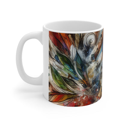 "Abstracted Emotional Journey" - The Alien Ceramic Mug 11oz Abstract Expressionism