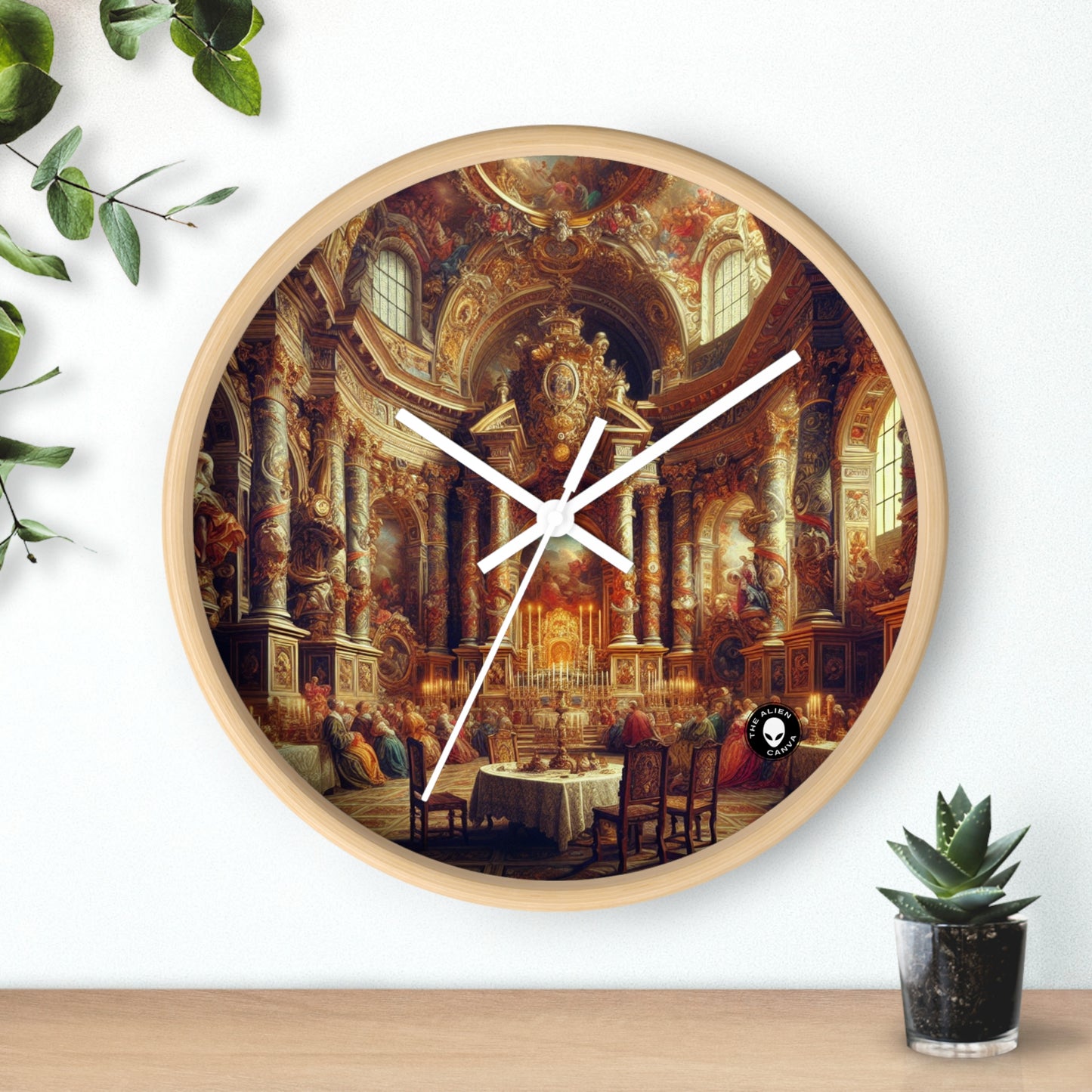 "Masquerade Majesty: A Regal Baroque Ballroom" - The Alien Wall Clock Baroque