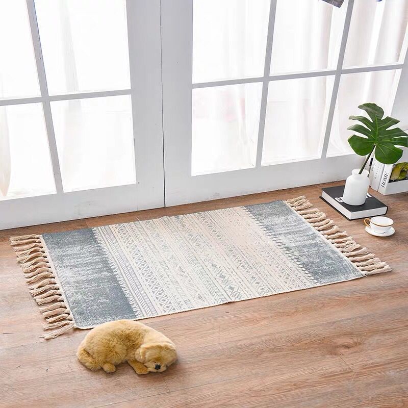 Tapis en coton et lin de style scandinave