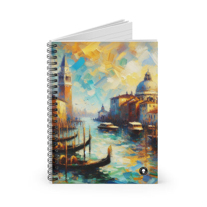 "Serenity in the City: Capturing the Golden Hour" - The Alien Spiral Notebook (Ruled Line) Impressionism