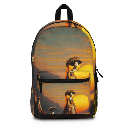 "Crépuscule doré dans la gondole italienne" - Le sac à dos Alien Renaissance Art Style