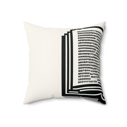 "A Singular Story: Monochrome Typography" - The Alien Spun Polyester Square Pillow Minimalism