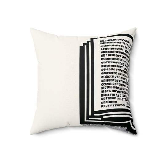 "A Singular Story: Monochrome Typography" - The Alien Spun Polyester Square Pillow Minimalism