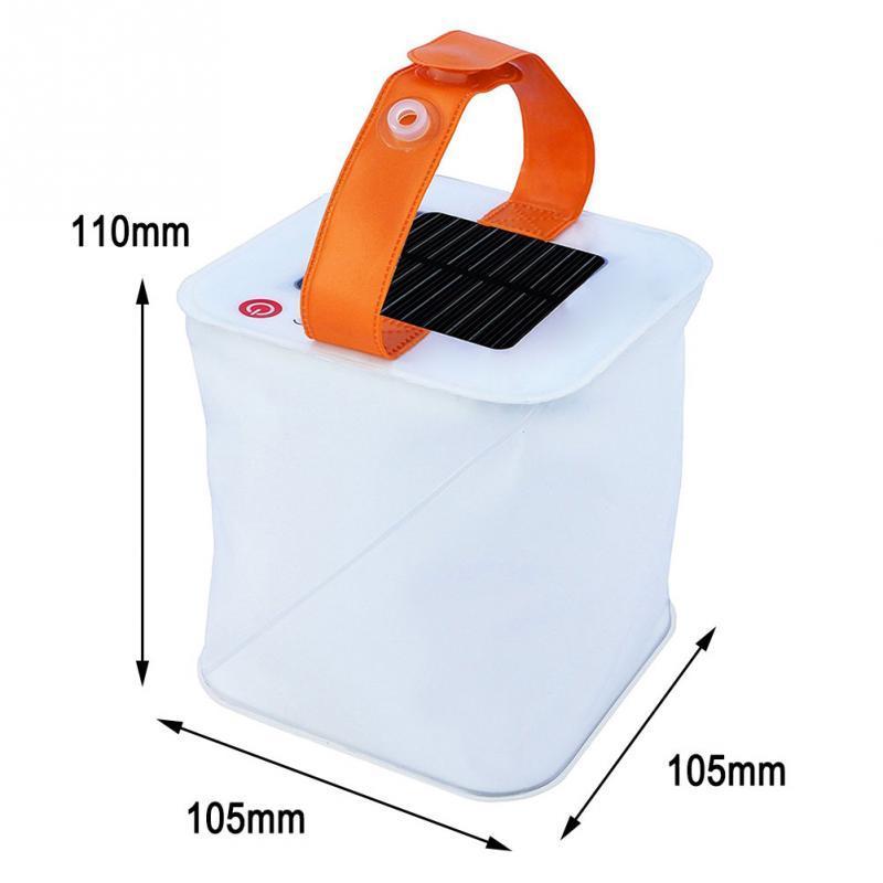 New LED Lantern Solar Collapsible Camp Flashlight Torch Light Waterproof Lantern Handheld Inflatable Balloon Illuminating Lamp