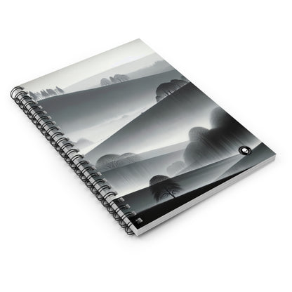 "Grey Tonalism: Hillside in Fog" - The Alien Spiral Notebook (Ruled Line) Tonalism