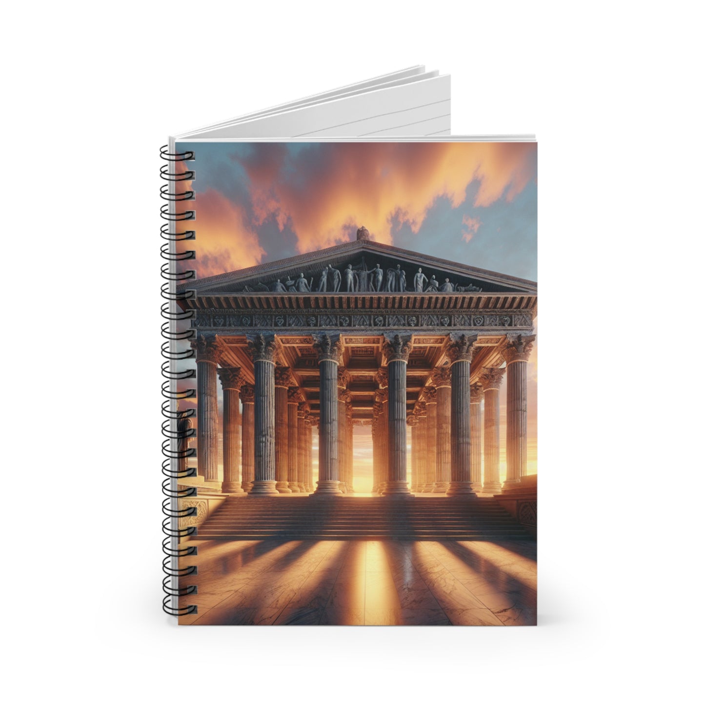 "Warm Glow of the Grecian Temple" - The Alien Spiral Notebook (Ruled Line) Neoclassicism Style