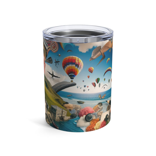 "NatureTech Metropolis: A Vision of Harmonious Coexistence" - The Alien Tumbler 10oz Photomontage