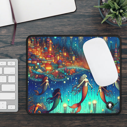 "Glowing Jellyfish City: A Whimsical Underwater World" - The Alien Gaming Mouse Pad