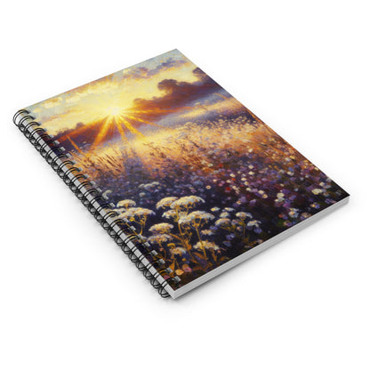 "Wildflower Sunrise" - The Alien Spiral Notebook (Ruled Line) Impressionism Style