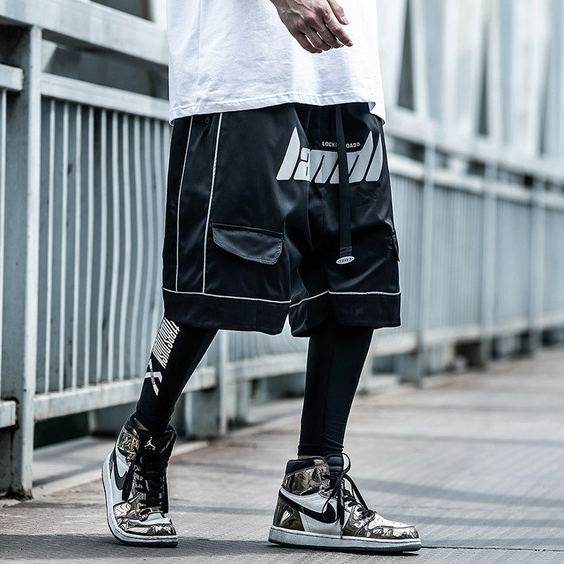 Reflective printed casual pants