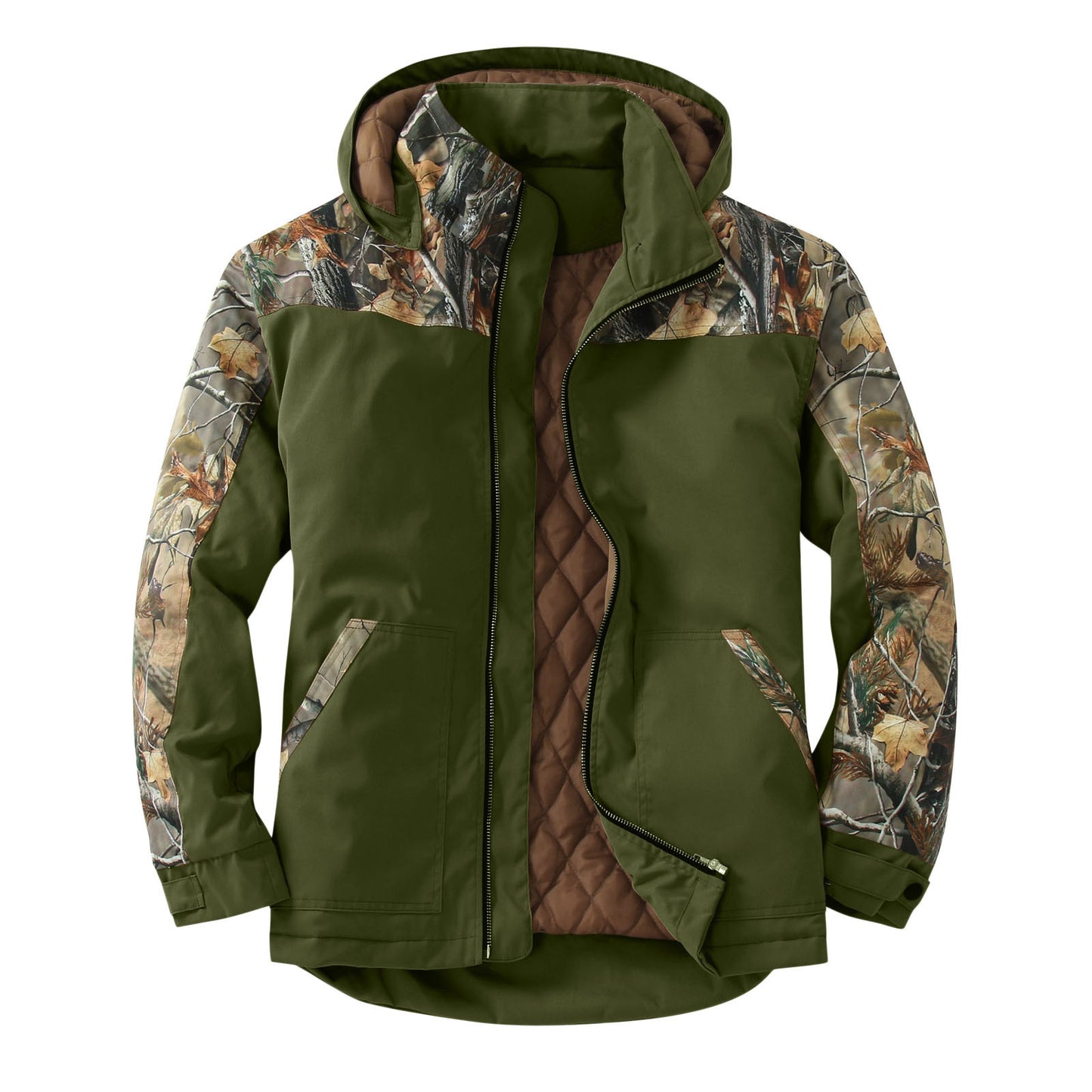 New European And American Printed Thickened Men's Zippered Hooded Cotton Coat