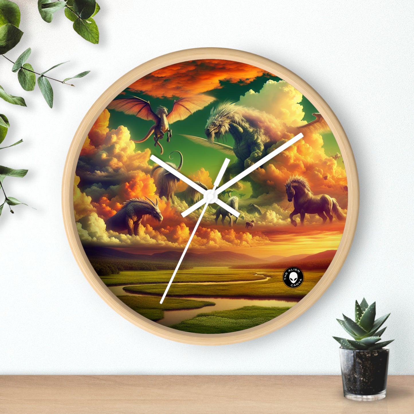 "Skyborne Realms" - The Alien Wall Clock