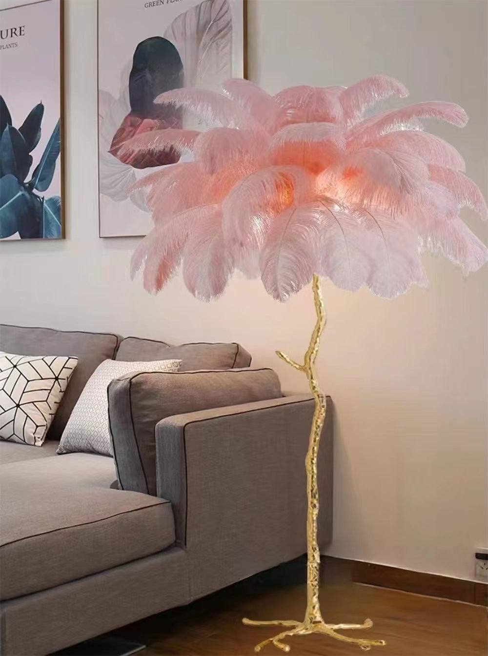 Decorative Resin Feather Floor Lamp For Living Room And Bedroom