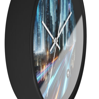 "Neon Nightscapes: A Futuristic City Adventure" - The Alien Wall Clock