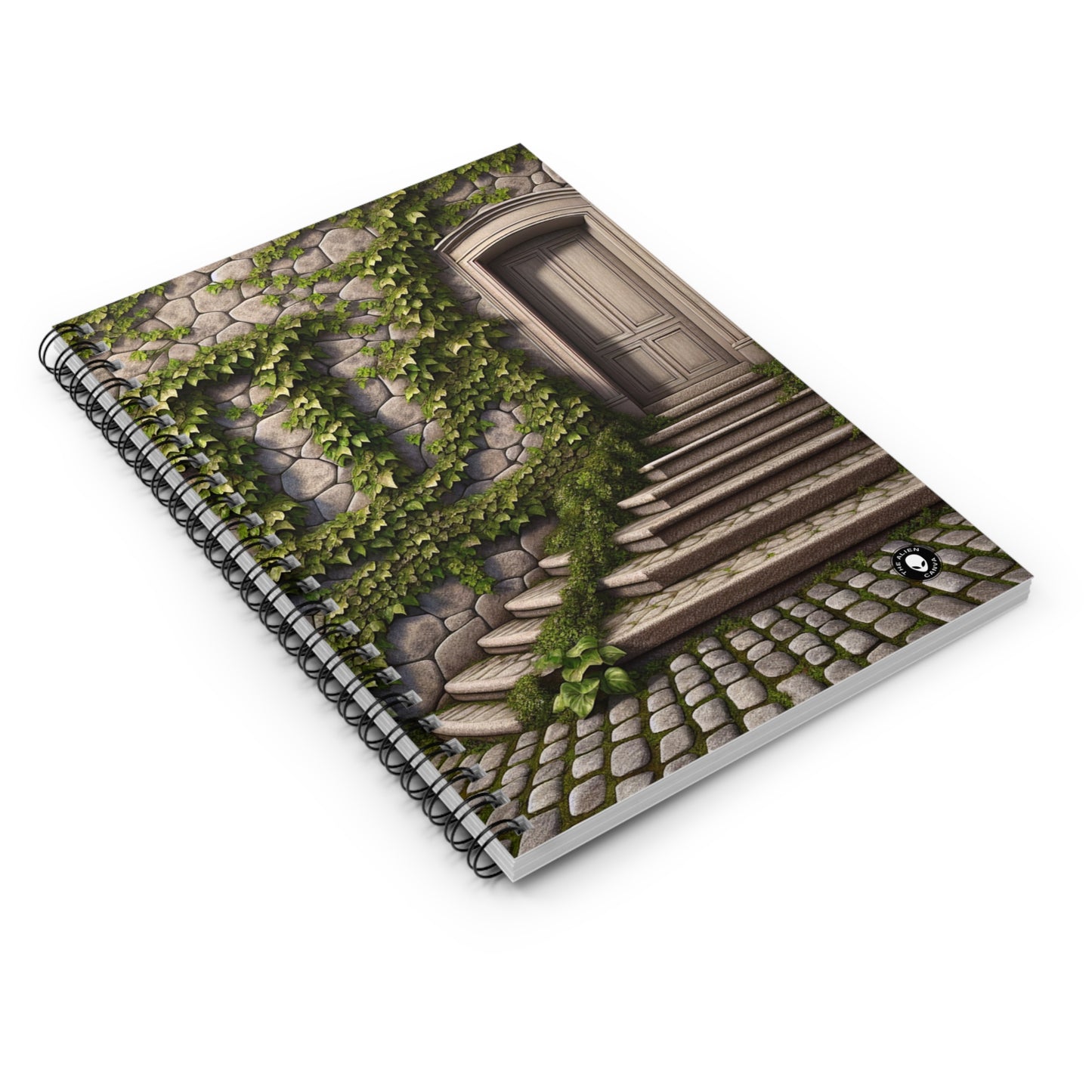 "Trompe-L'oeil Ivy Wall" - El cuaderno de espiral alienígena (línea reglada) Trompe-l'oeil