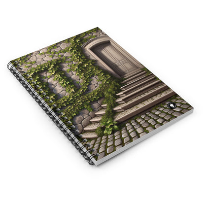 "Trompe-L'oeil Ivy Wall" - El cuaderno de espiral alienígena (línea reglada) Trompe-l'oeil