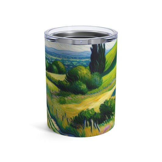 "Mystical Morning: A Post-Impressionist Journey into a Vibrant Dawn" - The Alien Tumbler 10oz Post-Impressionism