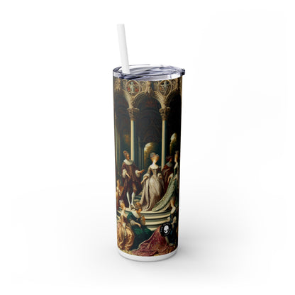 « Regal Elegance : Un portrait de jardin d'inspiration gothique » - The Alien Maars® Skinny Tumbler avec paille 20oz International Gothic