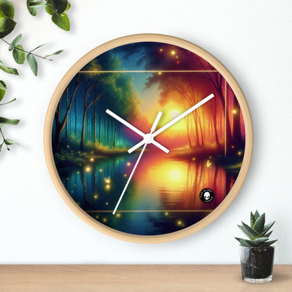 "Dusk Enchantment: A Magical Forest Scene" - The Alien Wall Clock