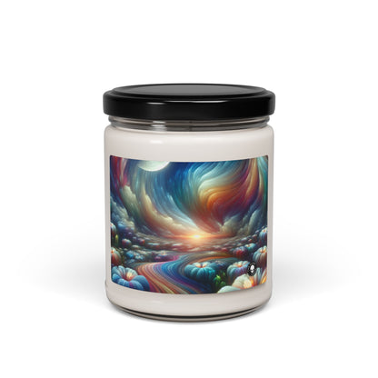 « Ciel arc-en-ciel, fleurs au clair de lune » – Bougie parfumée au soja Alien 9oz