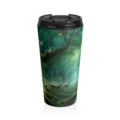 "Bosque Encantado: Voces de lo Salvaje" - Taza de Viaje de Acero Inoxidable The Alien