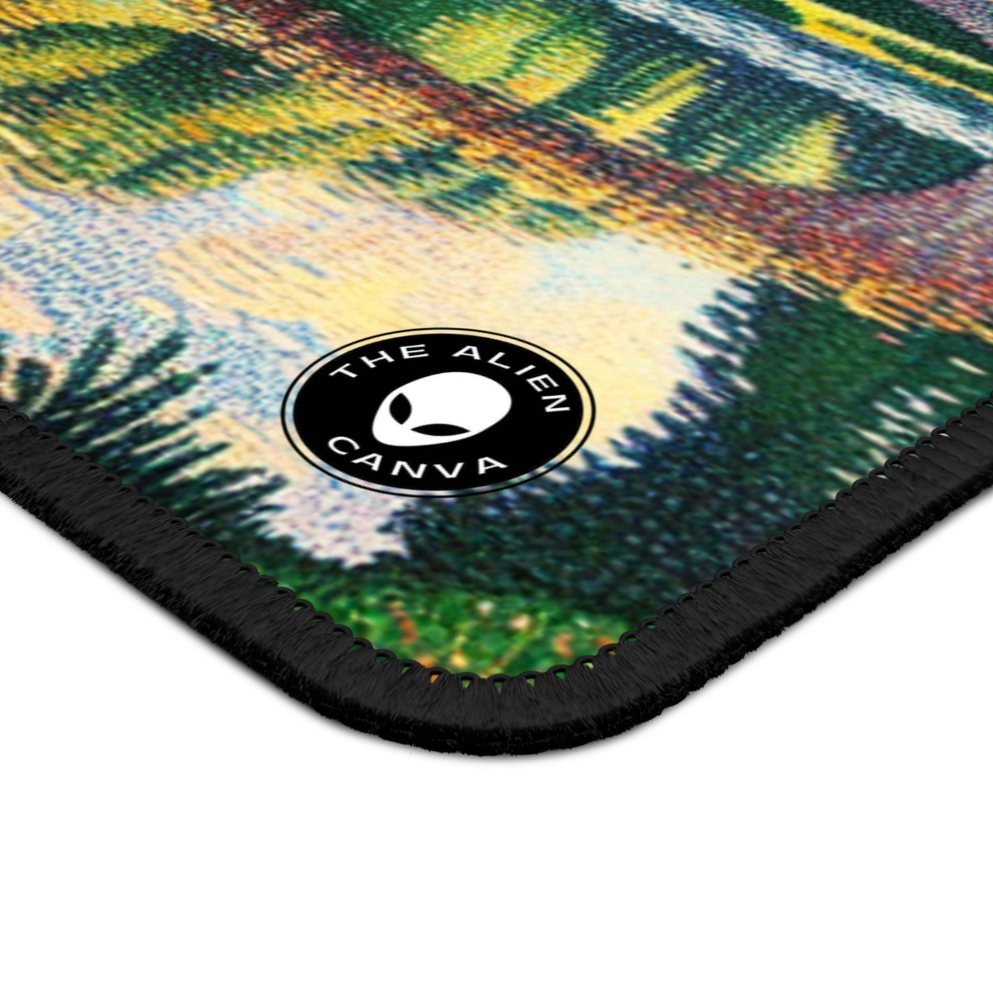 "Atardecer tranquilo: un paisaje de puntillismo" - The Alien Gaming Mouse Pad Puntillismo