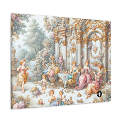 "Un jardin de délices rococo : une extravagance fantaisiste" - The Alien Canva Rococo