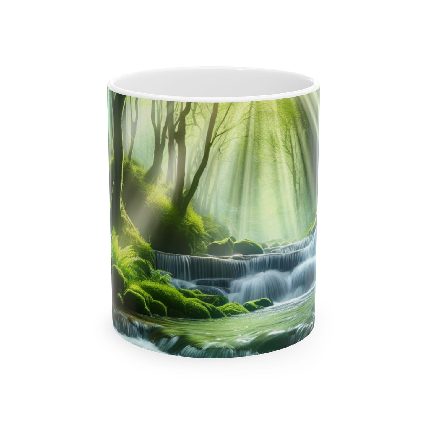 "Encantador oasis en cascada": taza de cerámica alienígena de 11 oz