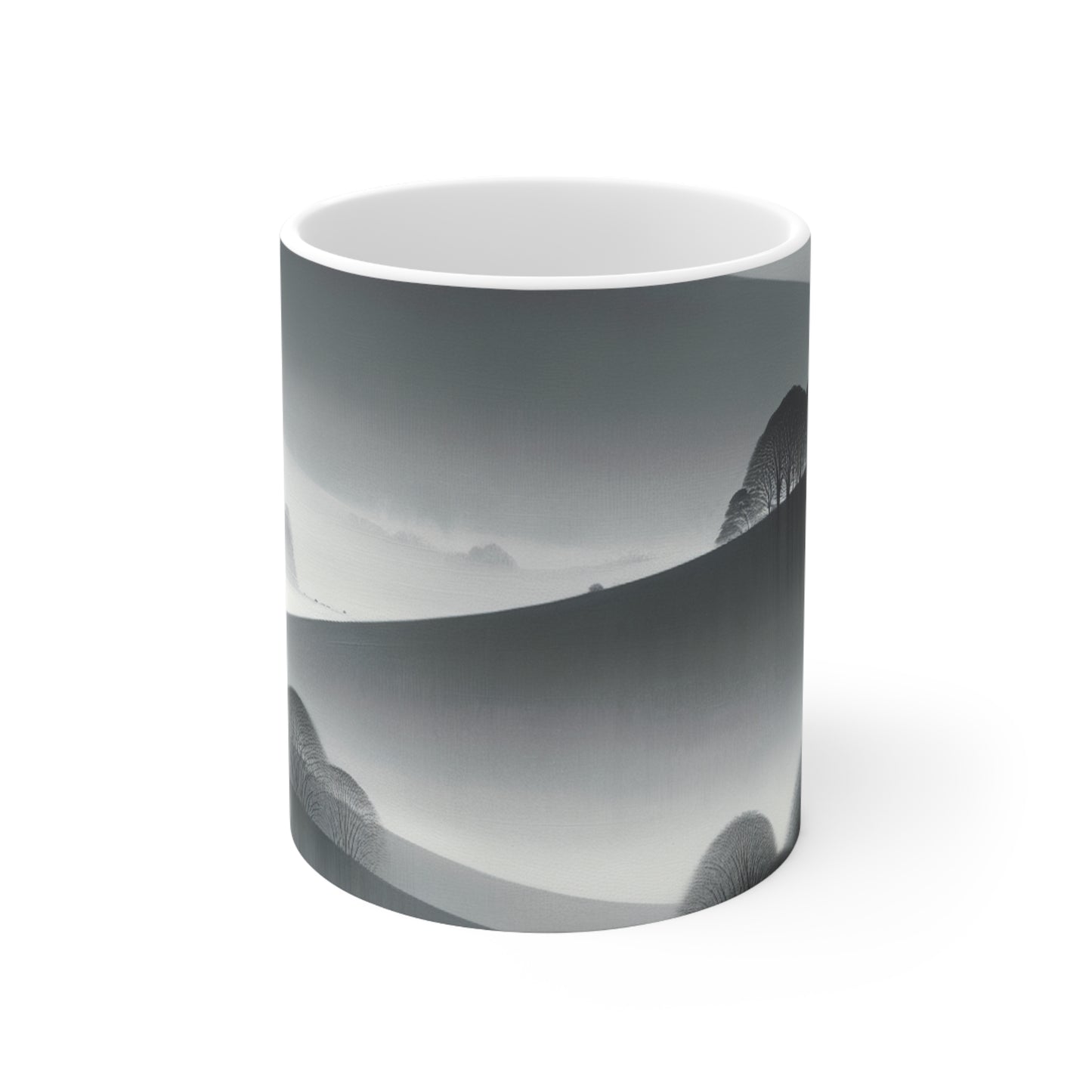 "Grey Tonalism: Hillside in Fog" - La tasse en céramique Alien 11oz Tonalism