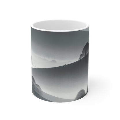 "Grey Tonalism: Hillside in Fog" - La tasse en céramique Alien 11oz Tonalism