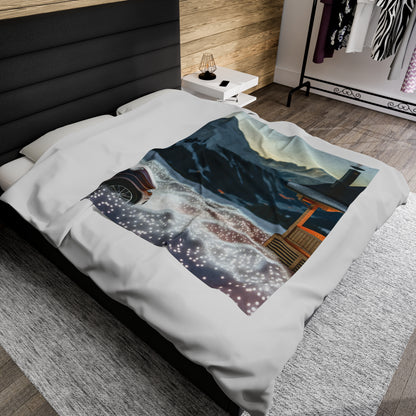 "Winter Hideaway" - The Alien Velveteen Plush Blanket Photorealism Style