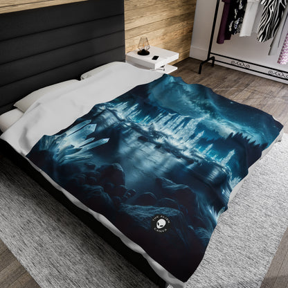 "Crystal Grove: Starlit Reflections" - The Alien Velveteen Plush Blanket