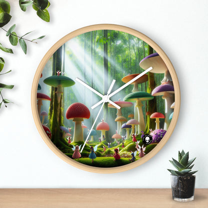 "Forêt de champignons enchantée" - L'horloge murale extraterrestre