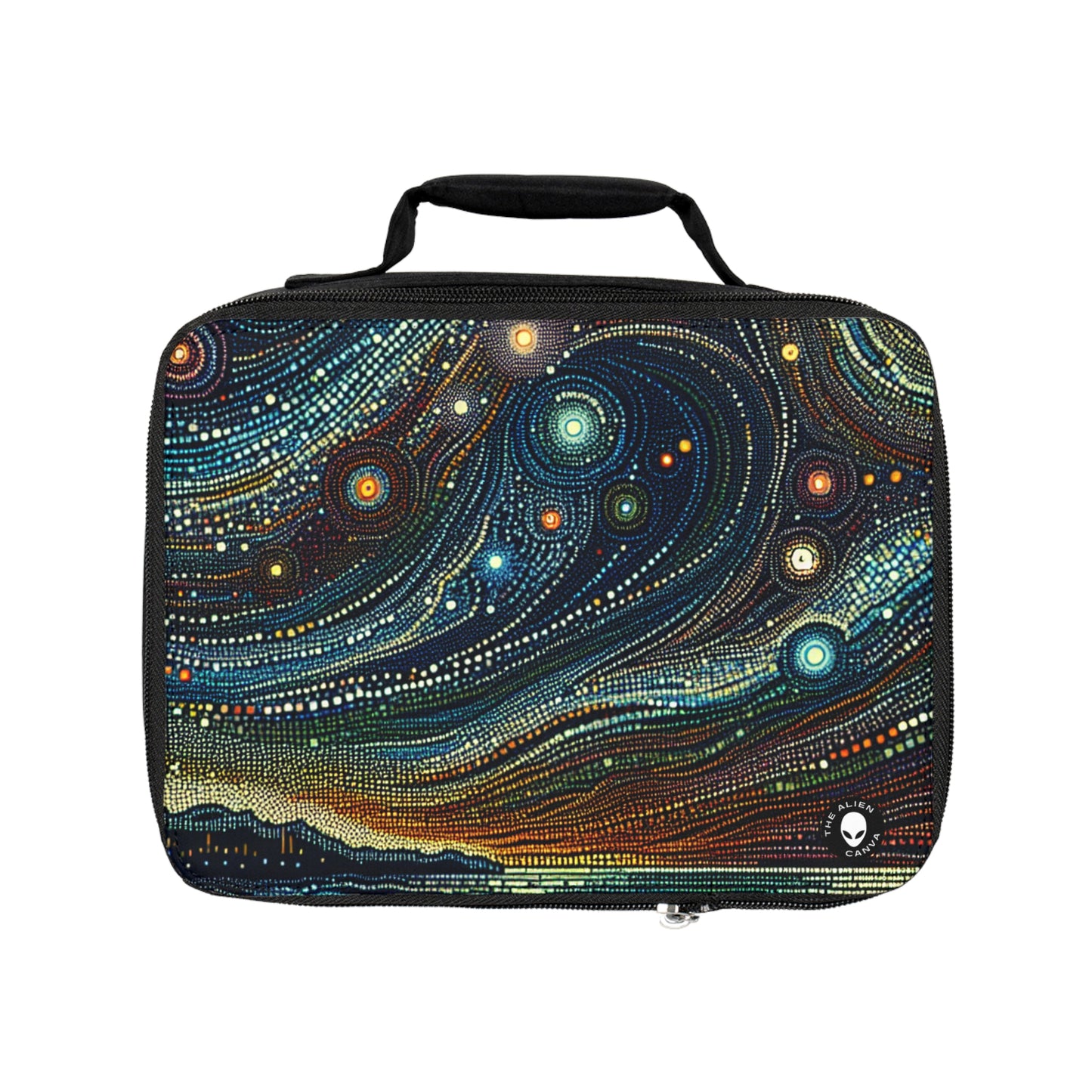 "Points étoilés : une mosaïque céleste" - Le pointillisme du sac à lunch Alien