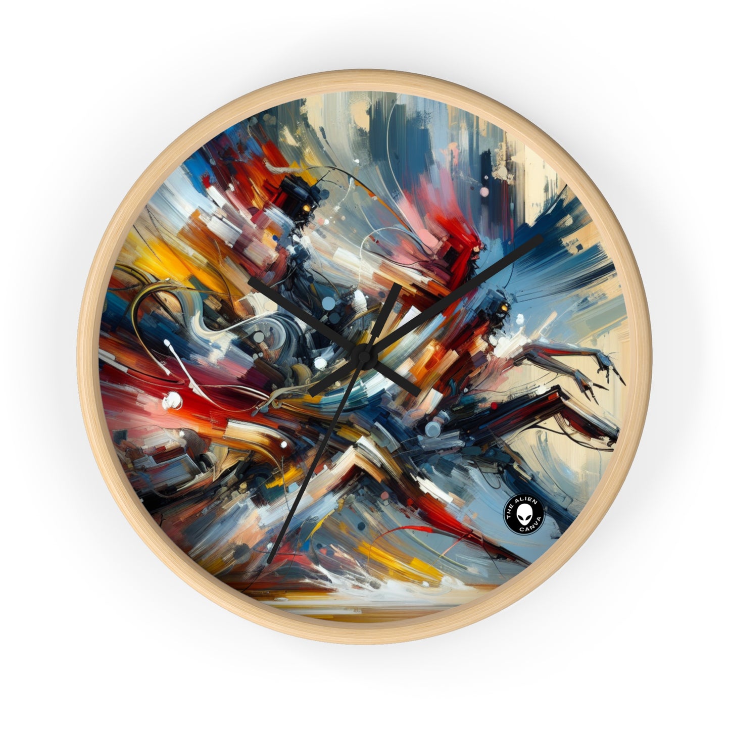 "Dance-Off Fury: A Vibrant Battle of Rival Street Crews" - The Alien Wall Clock Action Art