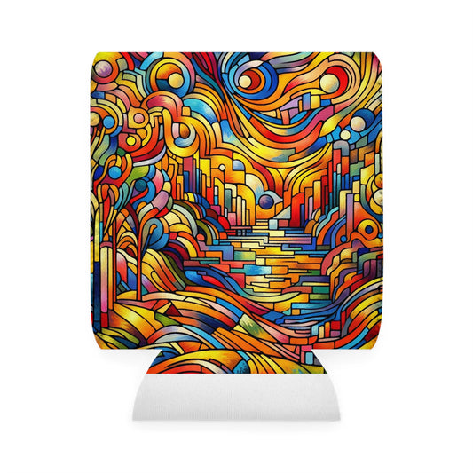 Neon Nightscapes: A Fauvism Cityscape - The Alien Can Cooler Sleeve Fauvism