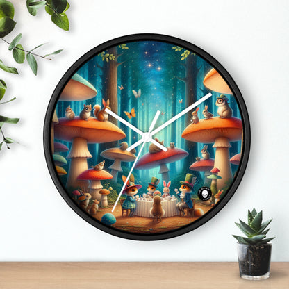 "Mushroom Wonderland: A Magical Tea Party" - The Alien Wall Clock