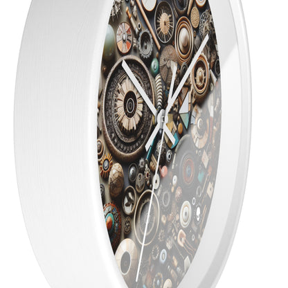 "Nature's Tapestry: Assemblage Art with Found Objects" - The Alien Wall Clock Assemblage Art