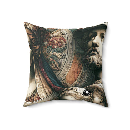 "Mystical Banquet: A Renaissance Fantasy"- The Alien Spun Polyester Square Pillow Renaissance