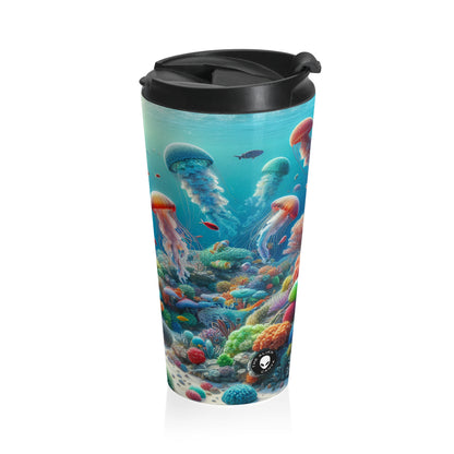 « Jellyfish Fantasy » – La tasse de voyage en acier inoxydable Alien