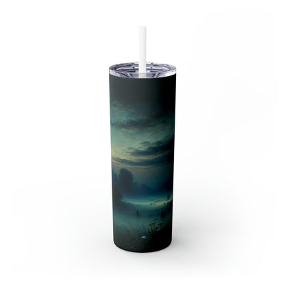 "Misty Twilight: Un viaje tonalista hacia la serenidad silenciosa" - El vaso delgado con pajita de Alien Maars®, tonalismo de 20 oz