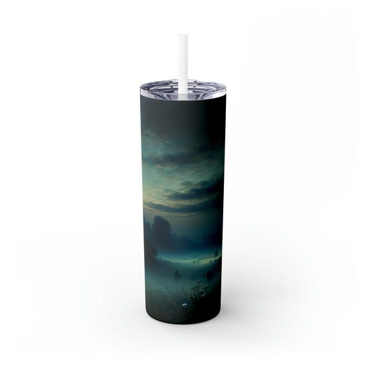 "Misty Twilight: A Tonalism Journey into Silent Serenity" - The Alien Maars® Skinny Tumbler with Straw 20oz Tonalism