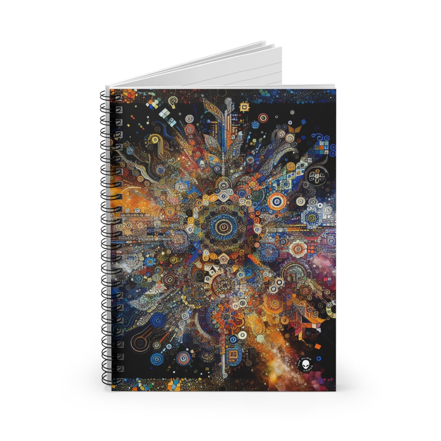 "Starry Night Body Art: Vivid Colors and Swirling Strokes" - The Alien Spiral Notebook (Ruled Line) Body Art