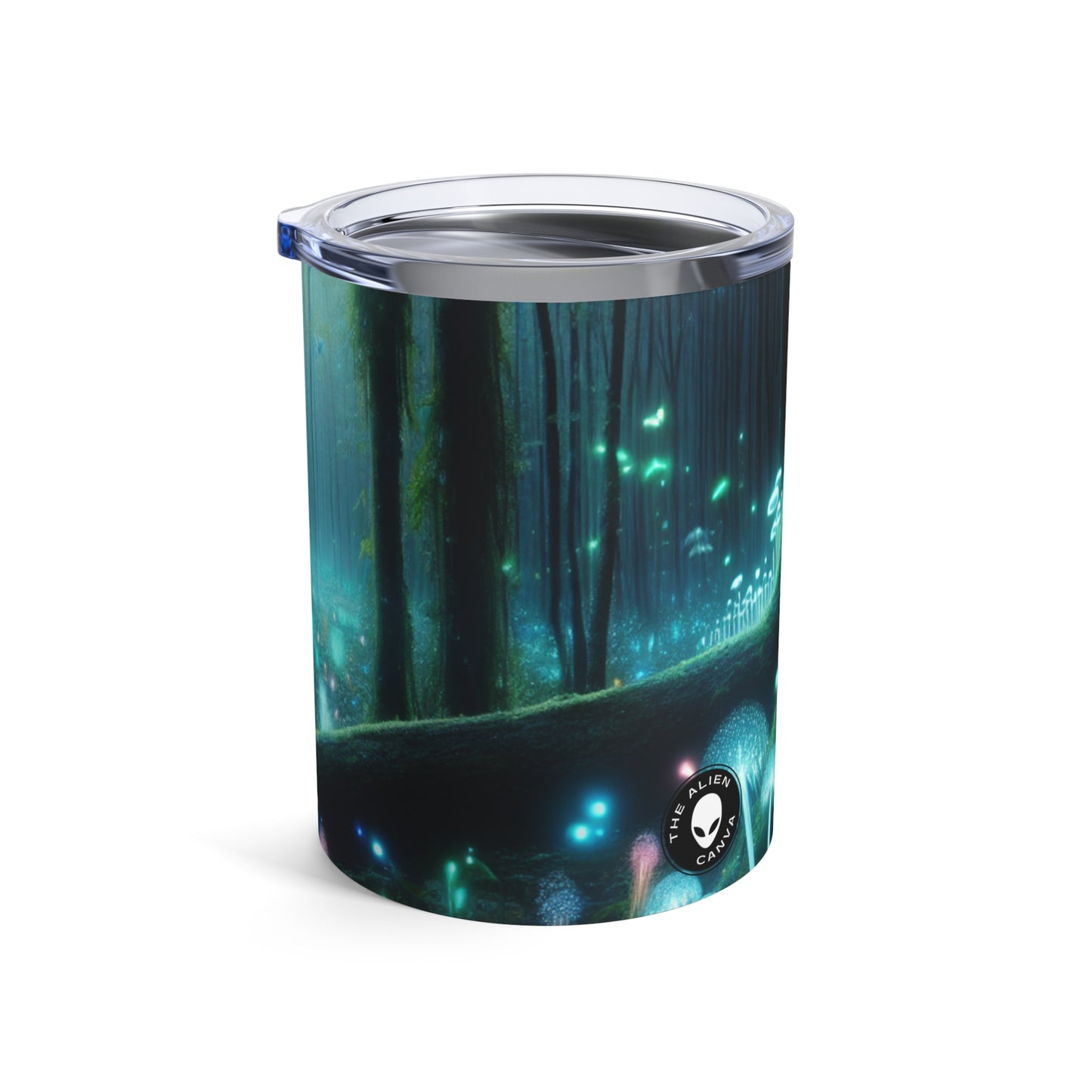 "Noche encantada: Bosque bioluminiscente" - Vaso extraterrestre de 10 oz