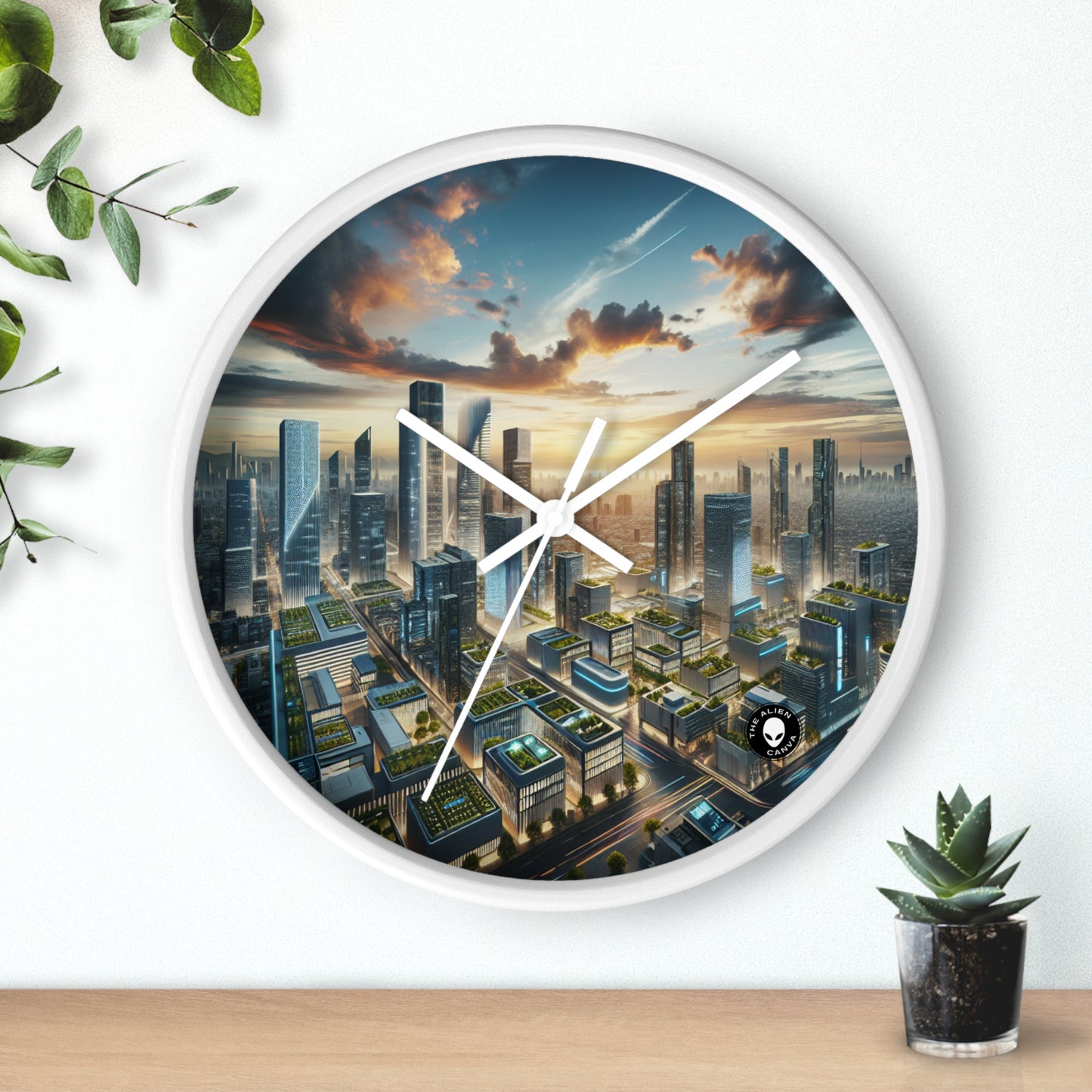 "Future Métropole : Une utopie urbaine néo-futuriste" - L'horloge murale Alien Néo-futurisme