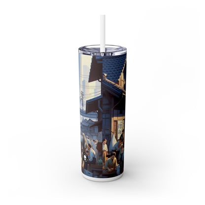 "Unity in Diversity: Community Garden" - The Alien Maars® Skinny Tumbler with Straw 20oz Social Realism