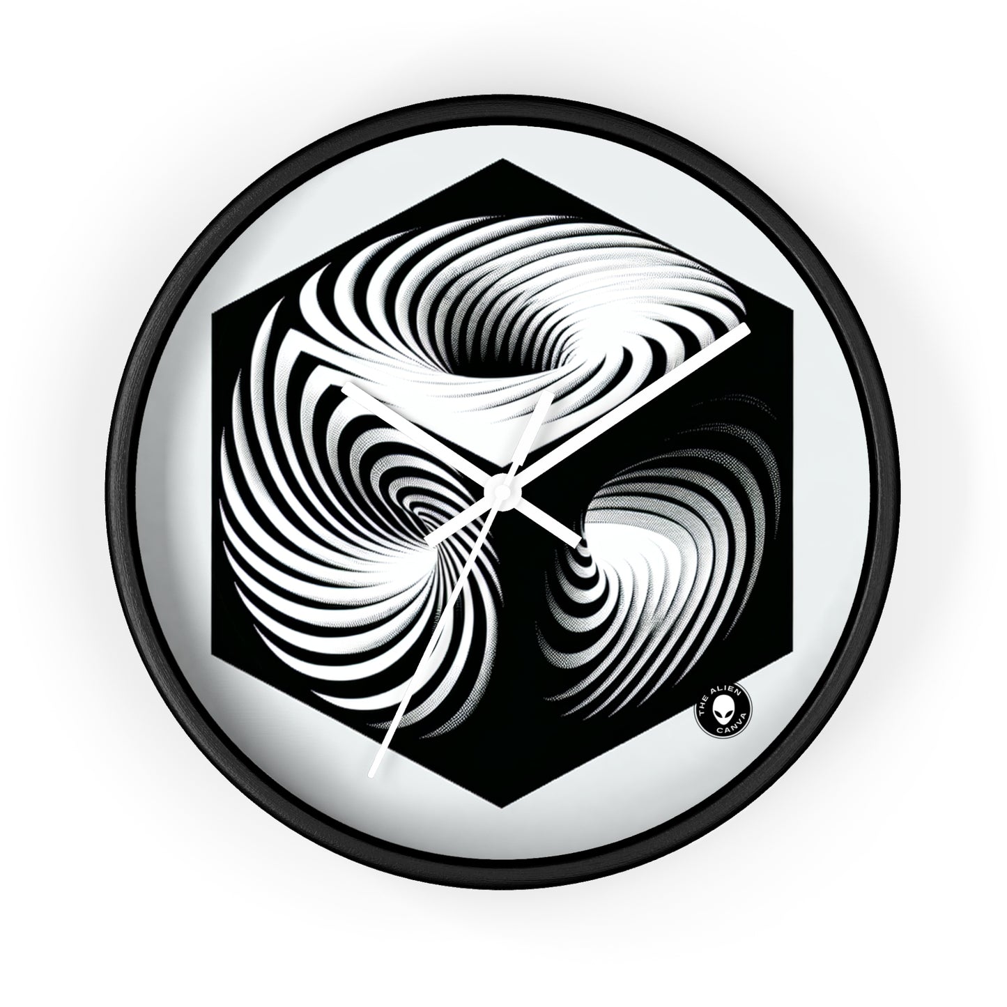 "Convolutional Cube: An Optical Illusion of Unceasing Movement" - The Alien Wall Clock Op Art